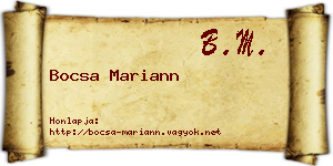 Bocsa Mariann névjegykártya